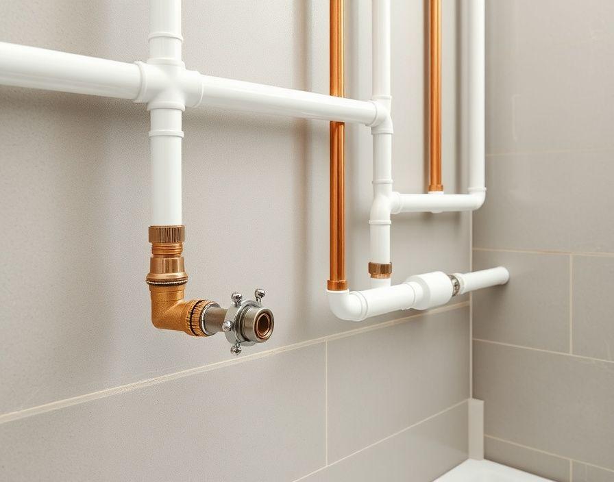 Re-piped bathroom plumbing behind the wall